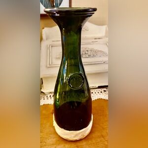 Vintage Green Glass Wine Carafe